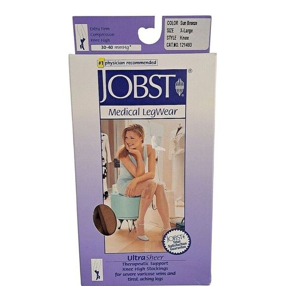 Jobst Medical Compression Stockings Sun Bronze, Knee 30-40 mmHg, XL Comfort - Picture 1 of 6